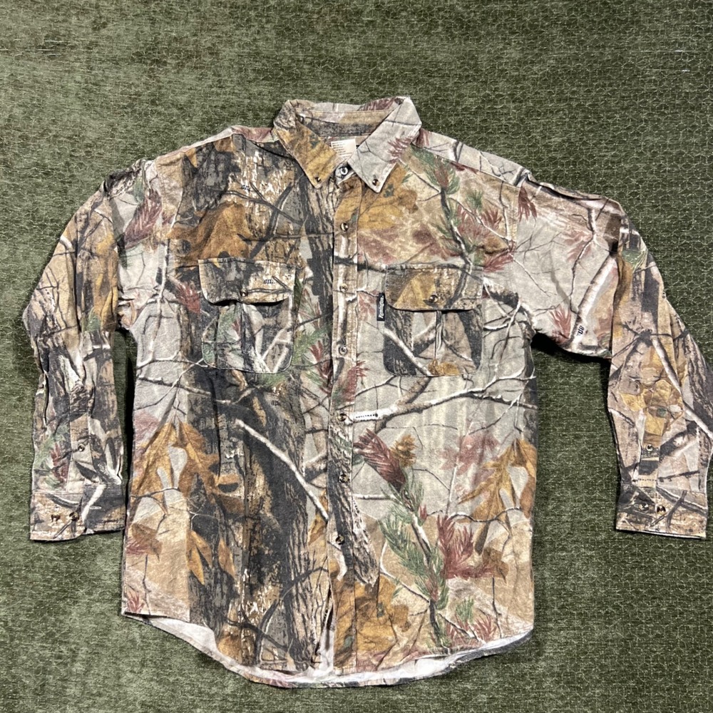 Remington Button Down Shirt Mens XL AP Grey RealTree Camo 25001 AP